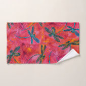 Dragonfly Dance Hot Fuchsia Bath Set Bad Handdoek (Handdoek)