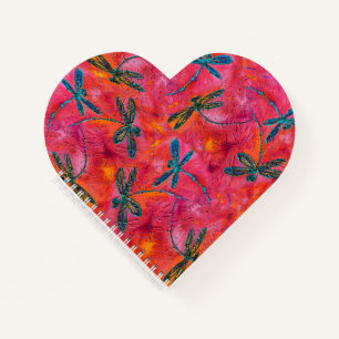 Dragonfly Dance Hot Fuchsia Carnet en forme de coe