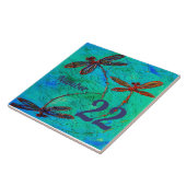 Dragonfly Dance House Number Tile Tegeltje (Zijkant)