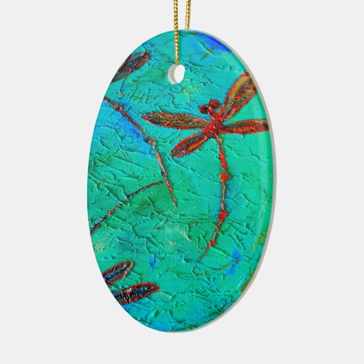 Dragonfly Dance Keramisch Ornament (Links)