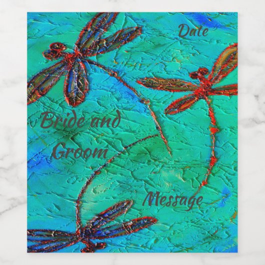 Dragonfly Dance Vin Étiquette (Étiquettes simples)