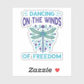 Dragonfly Dancing On The Winds Dragonfly Lovers Dr Sticker (Vel)