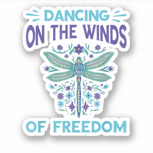 Dragonfly Dancing On The Winds Dragonfly Lovers Dr Sticker (Voorkant)