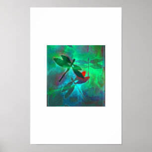 dragonfly dans groen poster