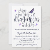 Dragonfly Death Faire-part Funeral Arrangement (Devant)