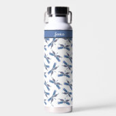Dragonfly Design Pattern Custom Water Bottle Waterfles (Voorkant)