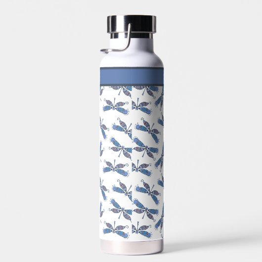 Dragonfly Design Pattern Custom Water Bottle Waterfles (Rechts)