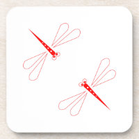 Dragonfly - dessous de verre en plastique dur blan