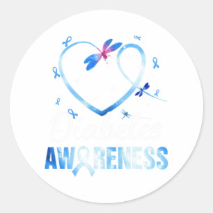 Dragonfly Diabetes Awareness Ronde Sticker
