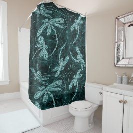 Dragonfly Disco Midnight Blue Douchegordijn