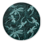 Dragonfly Disco Midnight Blue Keramische Knop (Voorkant)