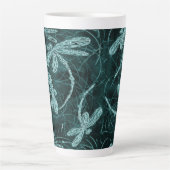 Dragonfly Disco Midnight Blue Latte Mok (Voorkant)