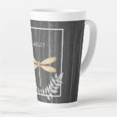 Dragonfly d'or Russe Personnalisé Latte Mug (Angle droit)
