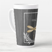 Dragonfly d'or Russe Personnalisé Latte Mug (Angle gauche)