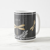Dragonfly d'or Rustic Personnalisé café Mug (Devant droit)