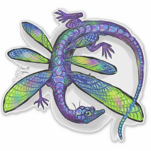 Dragonfly Dragon Sticker (Voorkant)