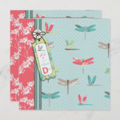 Dragonfly Dreams Invitation Square Kaart (Voorkant / Achterkant)