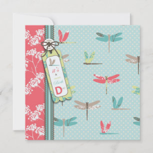 Dragonfly Dreams Invitation Square Kaart