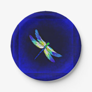 Dragonfly Electric Blue - Personaliseren met een n Papieren Bordje