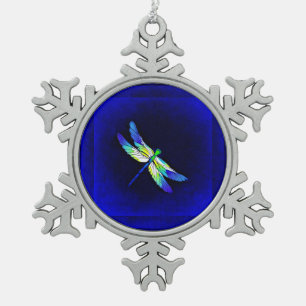 Dragonfly Electric Blue - Personaliseren met een n Tin Sneeuwvlok Ornament