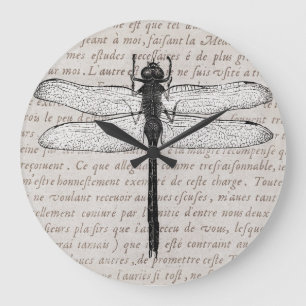  dragonfly en Antiek tekstcollage Grote Klok