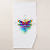Dragonfly en arc-en-ciel (Serviette de bain)