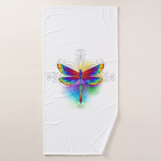 Dragonfly en arc-en-ciel (Serviette de bain)