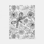 Dragonfly en bloemen fleece deken (Voorkant)