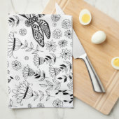 Dragonfly en bloemen theedoek (Quarter Fold)