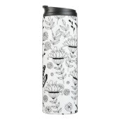 Dragonfly en bloemen thermosbeker (Geroteerd rechts)