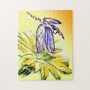 Dragonfly en daisy puzzle legpuzzel