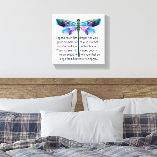 Dragonfly en Engelen Canvas Afdruk (Insitu (Slaapkamer))