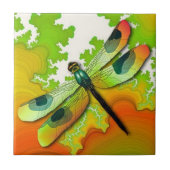 Dragonfly en Fractals Tile Tegeltje (Voorkant)