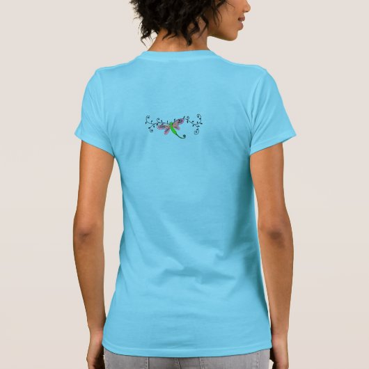 Dragonfly en Vine Abstracte draagbare kunst T-shirt (Achterkant)
