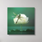 Dragonfly en Water Lily Canvas Afdruk (Voorkant)