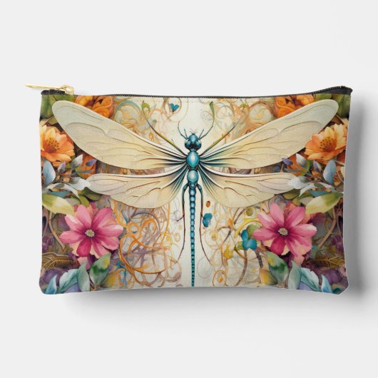 Dragonfly en wilde bloemen klein etui (Voorkant)