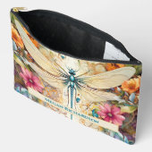 Dragonfly en wilde bloemen met naam etui (Open)