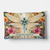 Dragonfly en wilde bloemen met naam klein etui (Achterkant)