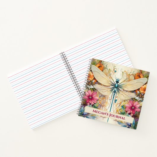 Dragonfly en wilde bloemen notitieboek (Binnen)