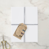 Dragonfly Ephemera Art Journal Label Cadeaulabel (Met Touw)