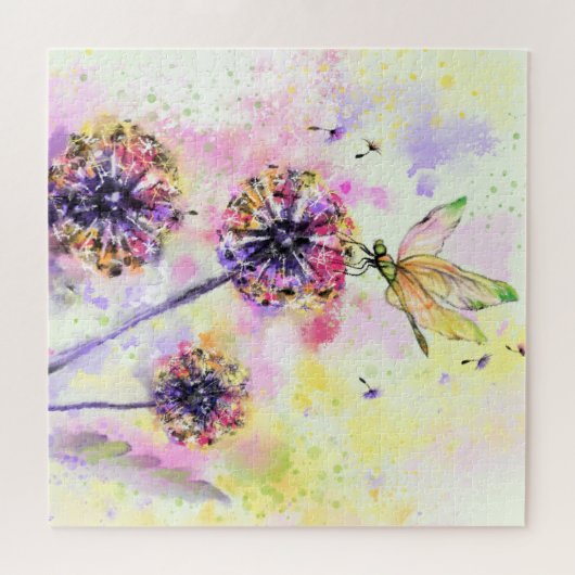 Dragonfly et Dandelions Jigsaw Puzzle (Horizontal)