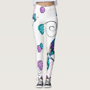 Dragonfly et leggings floraux tourbillonnant