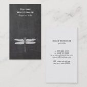  dragonfly Etching Natuur Black Visitekaartje (Voorkant / Achterkant)