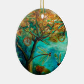 Dragonfly Flirtation Keramisch Ornament (Rechts)