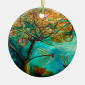 Dragonfly Flirtation Keramisch Ornament (Voorkant)