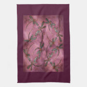 Dragonfly Flit Dusky Roos keukenhanddoek (Verticaal)