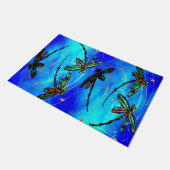 Dragonfly Flit Electric Blue Deurmat (Schuin)