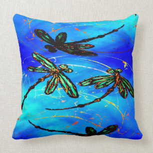 Dragonfly Flit Electric Blue Kussen