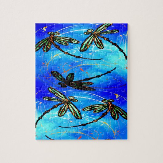 Dragonfly Flit Electric Blue Legpuzzel (Verticaal)