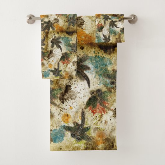 Dragonfly Flit Rustic  Bad Handdoek (Insitu)